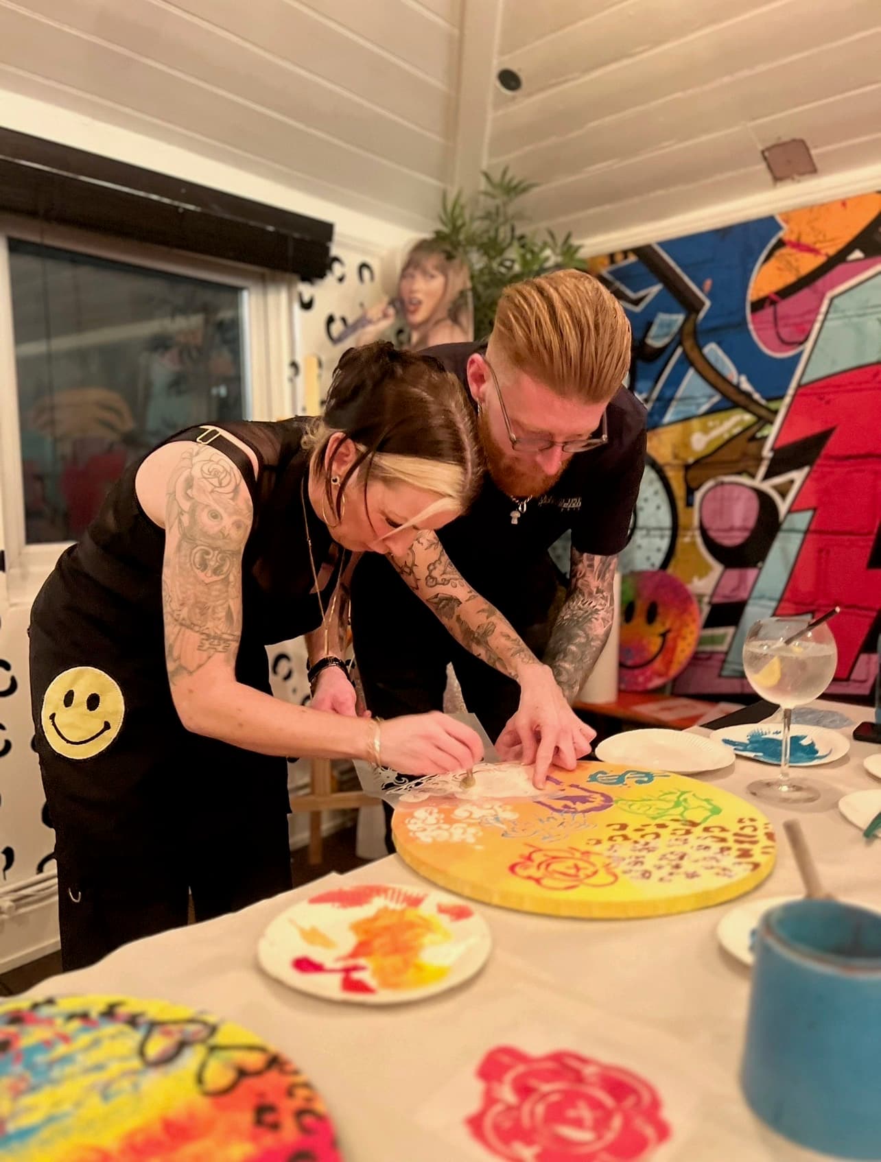 Team event at art-ful pottery café